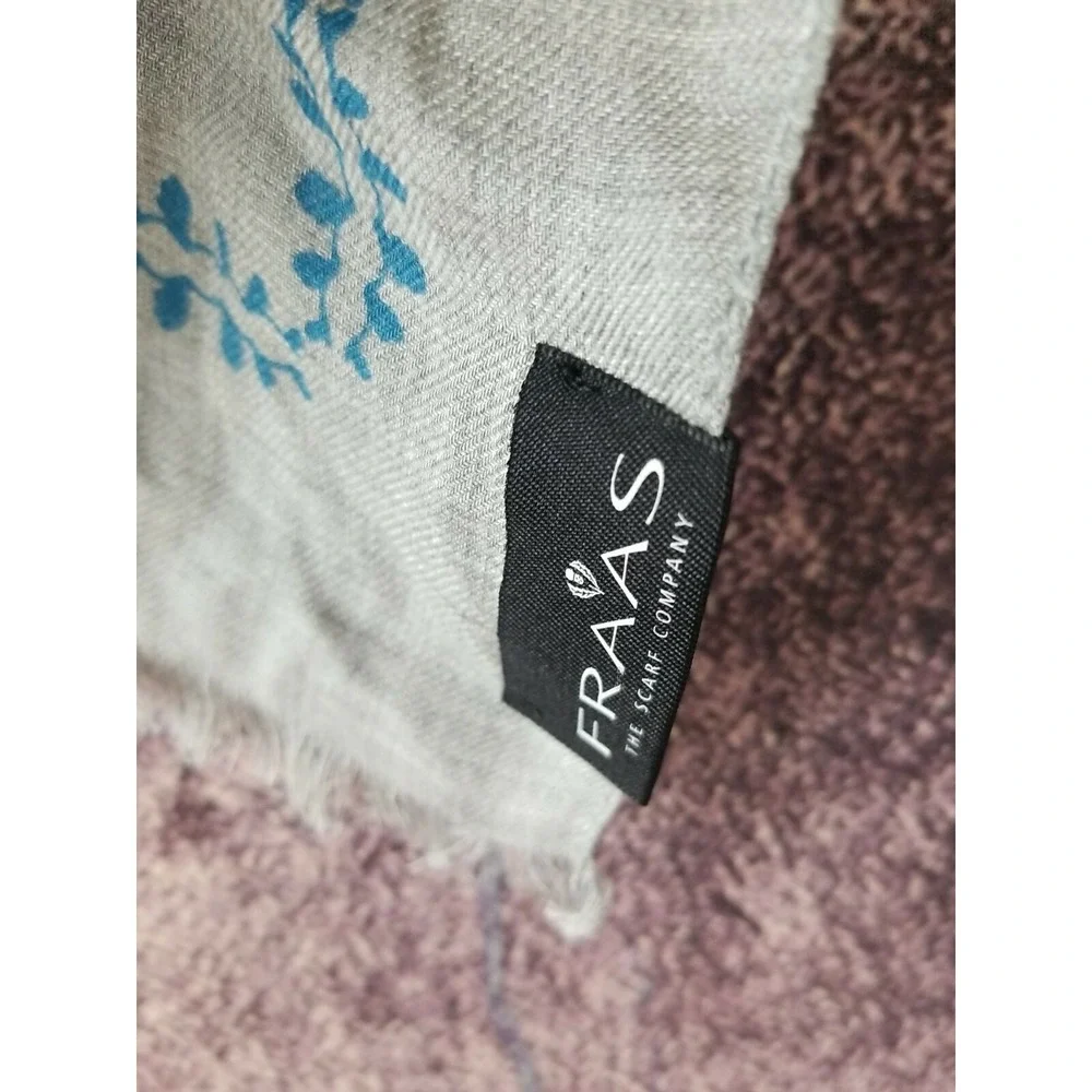 V FRAAS‎ The Scarf Company Gray Multicolor Paisley Modal Rectangle Scarf 35 x 68